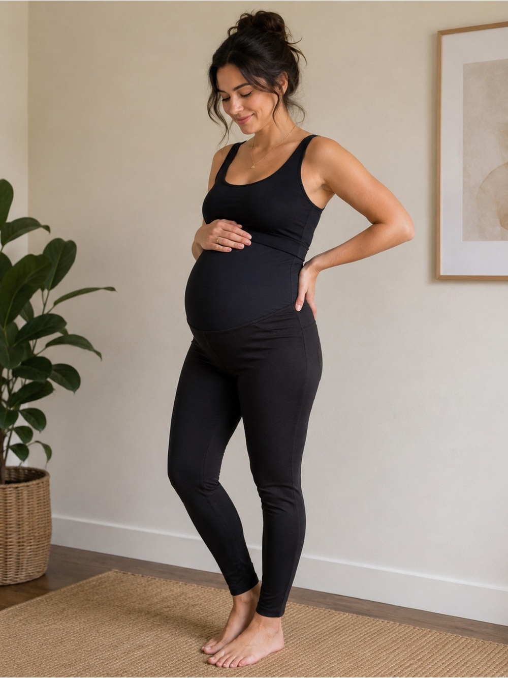 NWT Isabel Maternity Black Crossover Panel Jeggings Size M Stretch Fit